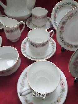 Ensemble à café vintage Paragon Royal Albert Belinda or à la feuille 21 pièces