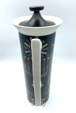 Ensemble à café vintage Portmeirion Pottery Magic City par Susan Williams-Ellis pour 6 personnes