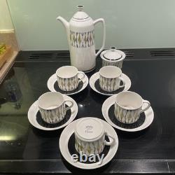 Ensemble à café vintage Rorstrand Suède Curtis jaune et noir des années 50