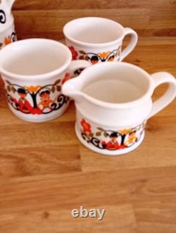 Ensemble à café vintage Sadler - Angleterre - Cafetière - Lait - Sucre - 4 Tasses