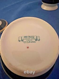 Ensemble à café vintage Syracuse Queen Anne en cobalt et ivoire SANS DÉFAUTS