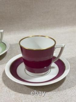 Ensemble à café vintage danois Royal Copenhagen de 6 tasses et 6 sous-tasses