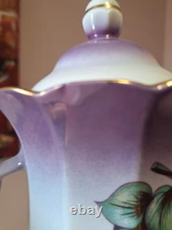 Ensemble à café vintage russe ukrainien ? Beau design lilas violet