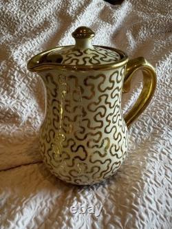 Ensemble à thé/café vintage Sudlows Burden fabriqué en Angleterre avec motif doré. D. 65Y. H