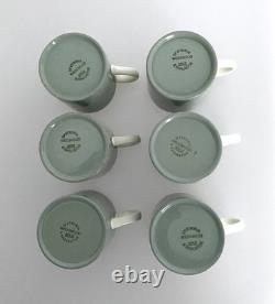 Ensemble à thé/expresso vintage Wedgwood Barlaston d'Etruria vert et crème des années 1950