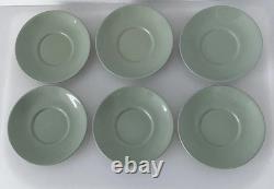 Ensemble à thé/expresso vintage Wedgwood Barlaston d'Etruria vert et crème des années 1950