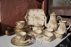 Ensemble céramique Sarreguemines LOUIS XV pour 6 en grès français Art Nouveau
