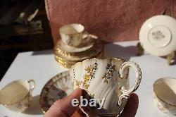 Ensemble céramique Sarreguemines LOUIS XV pour 6 en grès français Art Nouveau