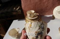 Ensemble céramique Sarreguemines LOUIS XV pour 6 en grès français Art Nouveau