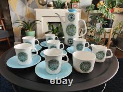Ensemble complet de café vintage J&G Meakin Studio 'Aztec' pour six personnes. Livraison gratuite.