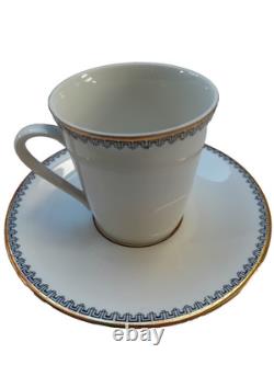 Ensemble de 10 tasses à café en porcelaine Mitterteich Bavière bord doré vintage 052