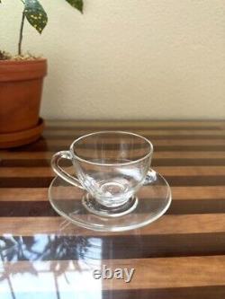 Ensemble de 11 tasses à café en verre vintage Arcoroc France avec soucoupes