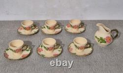 Ensemble de 13 pièces Vtg Franciscan Desert Rose Tasses à Café Demitasse Cruchon à Lait Roses Floral