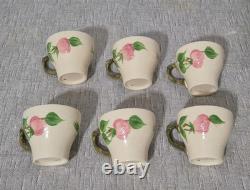 Ensemble de 13 pièces Vtg Franciscan Desert Rose Tasses à Café Demitasse Cruchon à Lait Roses Floral