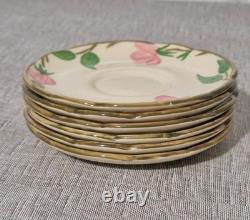 Ensemble de 13 pièces Vtg Franciscan Desert Rose Tasses à Café Demitasse Cruchon à Lait Roses Floral