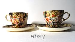 Ensemble de 2 tasses à café, sucre et lait en Imari, antique Copeland Spode D7911