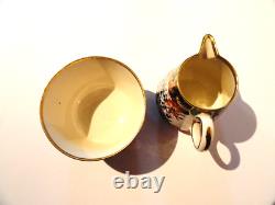 Ensemble de 2 tasses à café, sucre et lait en Imari, antique Copeland Spode D7911