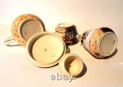 Ensemble de 2 tasses à café, sucre et lait en Imari, antique Copeland Spode D7911