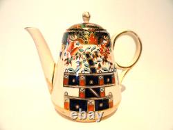 Ensemble de 2 tasses à café, sucre et lait en Imari, antique Copeland Spode D7911