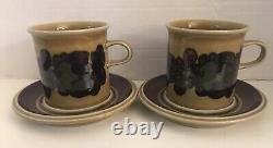 Ensemble de 2 tasses et soucoupes de thé/café vintage ARABIA DE FINLANDE Otso Ulla Procope