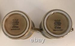 Ensemble de 2 tasses et soucoupes de thé/café vintage ARABIA DE FINLANDE Otso Ulla Procope