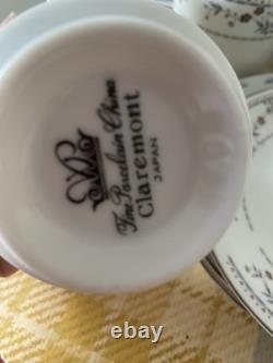 Ensemble de 20 soucoupes, tasses et assiettes en porcelaine fine vintage Claremont Japon