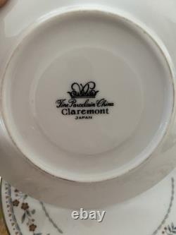 Ensemble de 20 soucoupes, tasses et assiettes en porcelaine fine vintage Claremont Japon