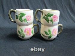 Ensemble de 4 petites tasses à café ou mugs vintage Franciscan Desert Rose de 2 7/8 pouces de hauteur