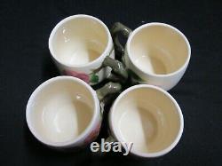 Ensemble de 4 petites tasses à café ou mugs vintage Franciscan Desert Rose de 2 7/8 pouces de hauteur