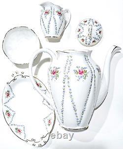 Ensemble de 4 pièces de cafetière Minuet en porcelaine fine Royal Albert Angleterre vintage