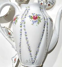 Ensemble de 4 pièces de cafetière Minuet en porcelaine fine Royal Albert Angleterre vintage