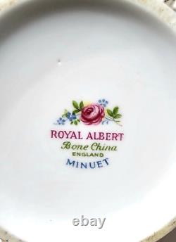Ensemble de 4 pièces de cafetière Minuet en porcelaine fine Royal Albert Angleterre vintage