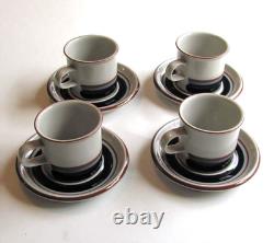 Ensemble de 4 tasses à café et sous-tasses Arabia Finland Vintage Taika