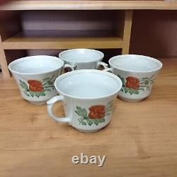 Ensemble de 4 tasses en porcelaine vintage pour café et thé, décor de cuisine soviétique