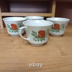 Ensemble de 4 tasses en porcelaine vintage pour café et thé, décor de cuisine soviétique