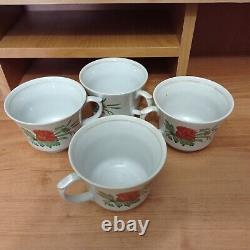 Ensemble de 4 tasses en porcelaine vintage pour café et thé, décor de cuisine soviétique