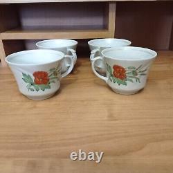 Ensemble de 4 tasses en porcelaine vintage pour café et thé, décor de cuisine soviétique