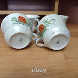 Ensemble de 4 tasses en porcelaine vintage pour café et thé, décor de cuisine soviétique