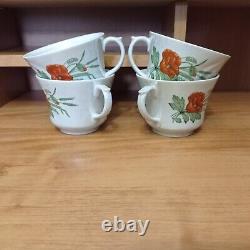 Ensemble de 4 tasses en porcelaine vintage pour café et thé, décor de cuisine soviétique