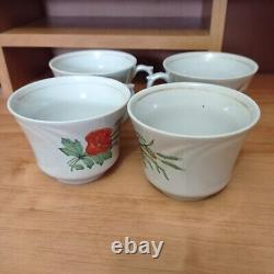 Ensemble de 4 tasses en porcelaine vintage pour café et thé, décor de cuisine soviétique