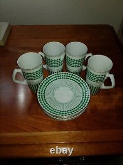 Ensemble de 4 tasses et soucoupes à expresso Shamrock Neiman Marcus ANTIQUE du Japon