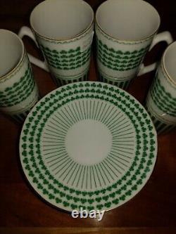 Ensemble de 4 tasses et soucoupes à expresso Shamrock Neiman Marcus ANTIQUE du Japon