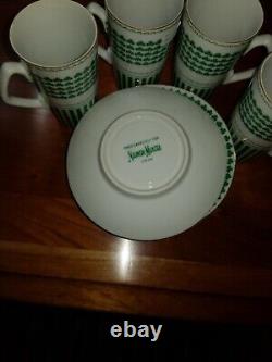 Ensemble de 4 tasses et soucoupes à expresso Shamrock Neiman Marcus ANTIQUE du Japon