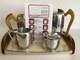 Ensemble De 5 Pièces En Picquot Ware Vintage : Thé, Café, Plateau + Lait Et Sucre Fabriqué En Angleterre
