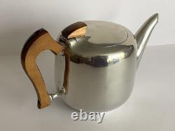 Ensemble de 5 pièces en Picquot Ware vintage : thé, café, plateau + lait et sucre fabriqué en Angleterre