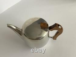 Ensemble de 5 pièces en Picquot Ware vintage : thé, café, plateau + lait et sucre fabriqué en Angleterre