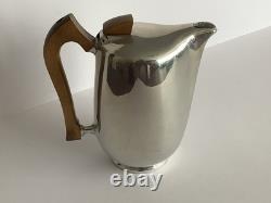 Ensemble de 5 pièces en Picquot Ware vintage : thé, café, plateau + lait et sucre fabriqué en Angleterre