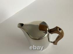 Ensemble de 5 pièces en Picquot Ware vintage : thé, café, plateau + lait et sucre fabriqué en Angleterre