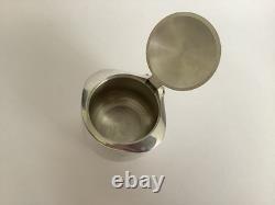 Ensemble de 5 pièces en Picquot Ware vintage : thé, café, plateau + lait et sucre fabriqué en Angleterre