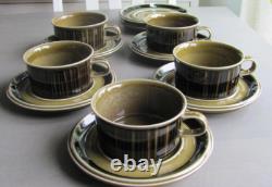 Ensemble de 5 tasses à café et soucoupes Arabia Kosmos Vintage des années 1960
